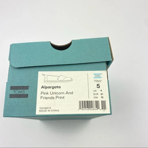 TOMS Pink Unicorn And Friends Toddler Girls' Alpargata Canvas Shoes NIB - Picture 7 of 9